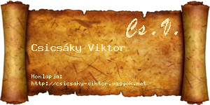 Csicsáky Viktor névjegykártya