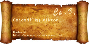 Csicsáky Viktor névjegykártya