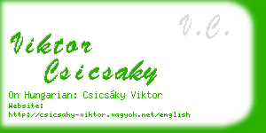 viktor csicsaky business card